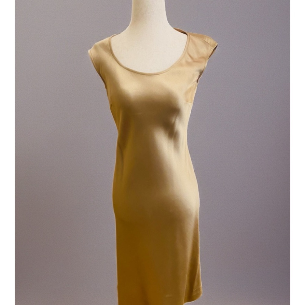 Barneys New York Gold Midi Dress